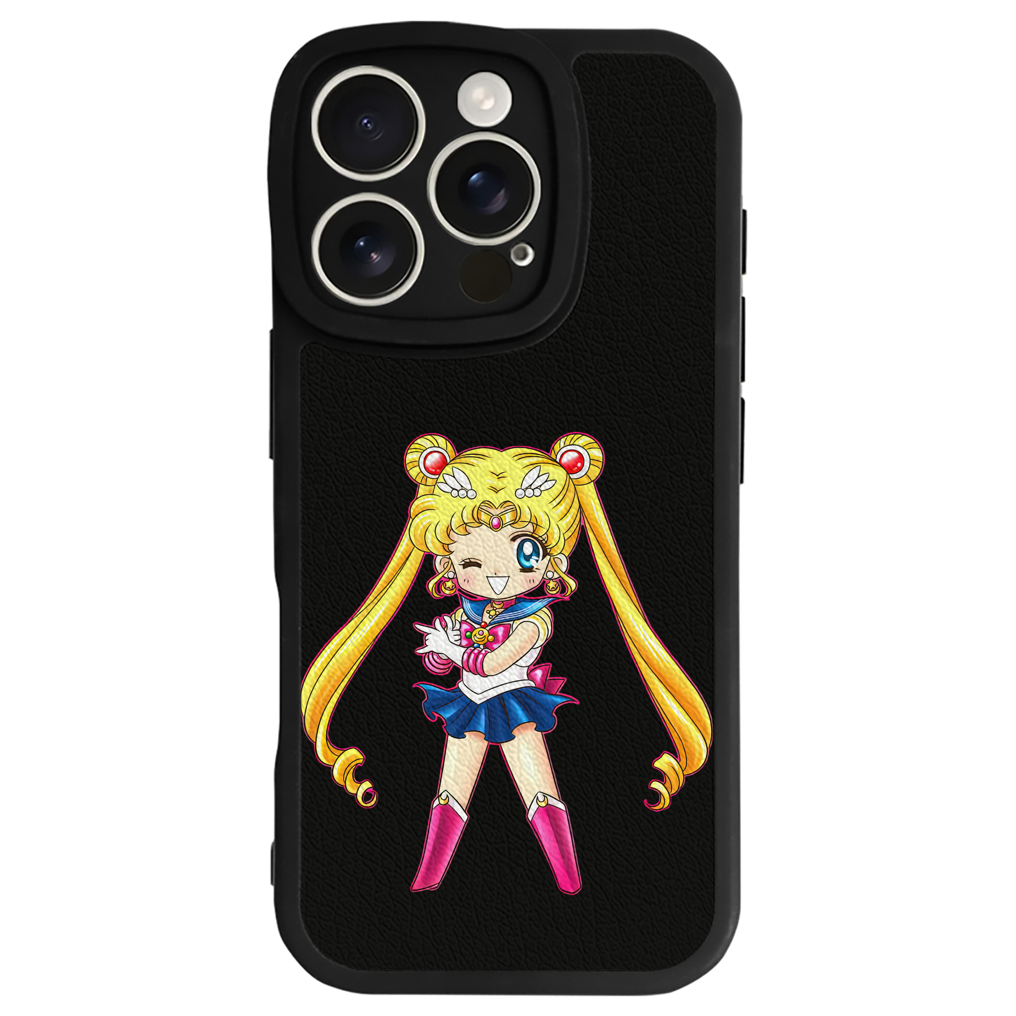（画像用） 美少女戦士セーラームーン 月野 うさぎ つきの うさぎ Sailor Moon Tsukino Usagi 【iPhone 16シリーズ対応】シリコンスマホケース（レザー調） 材質：シリコン